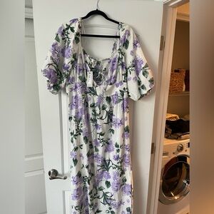 NWT River Island Plus Milkmaid Floral Empire Waist Dress US size 16